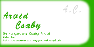 arvid csaby business card